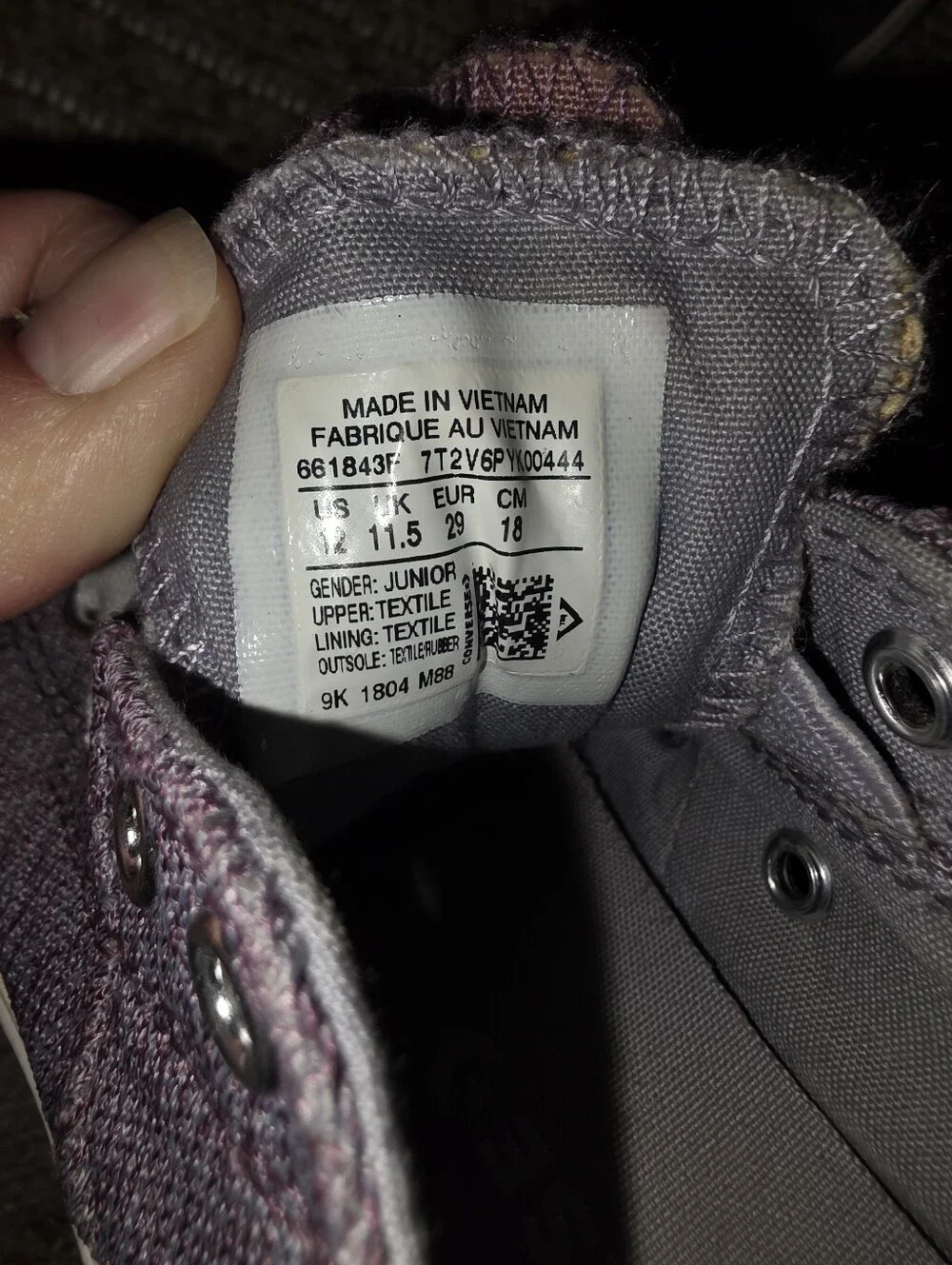 Converse All Star Double Tongue Purple Size 12
